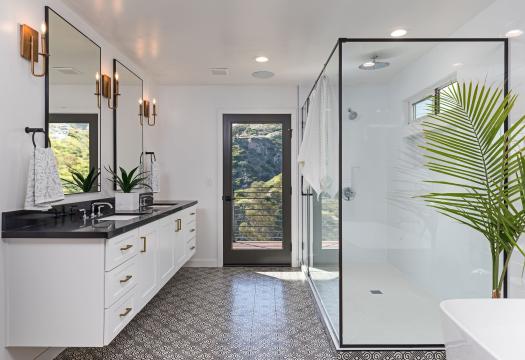 Clean shower and bathroom